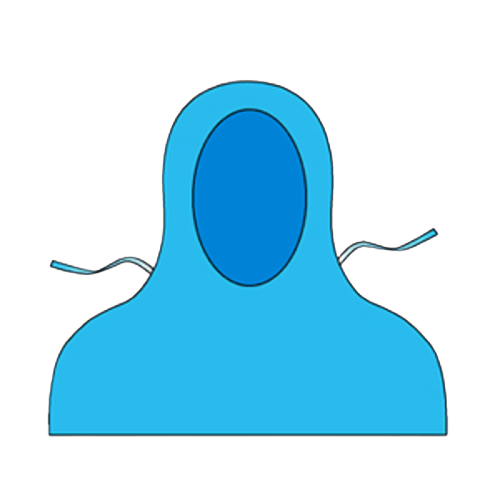 Шолом захисний, протиепідемічний, смс. щ. 25-30г/м2, стерильний, розмір XL.